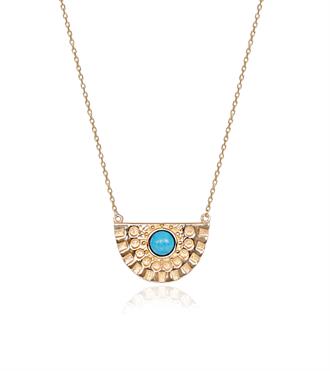 Firuzeli Yelpaze Kolye