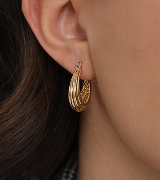 Çizgili Süzme Halka Küpe