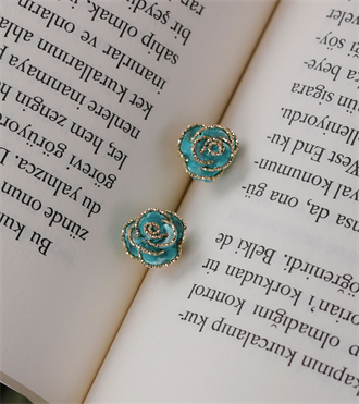 İtalyan Gül Küpe-Turkuaz