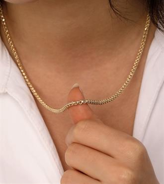 Taşlı Doç Zincir Kolye