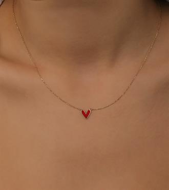 Kırmızı Kalp Kolye