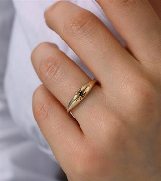 Kahve Taşlı Şövalye Yüzük