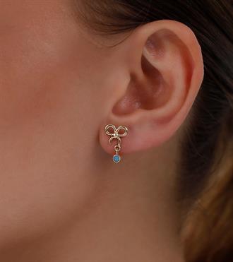 Firuzeli Fiyonk Vidalı Küpe