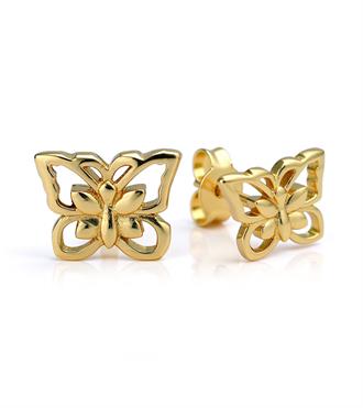 Altın Kelebek Vidalı Küpe