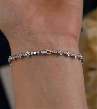 Taşlı Yonca Su Yolu Bileklik