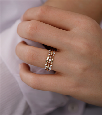 Üç Sıra Tasarım Yüzük