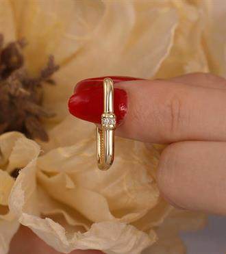 Taş Bantlı Dikdörtgen Küpe