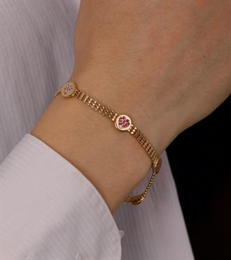 Pembe Kalp Daireli Bileklik