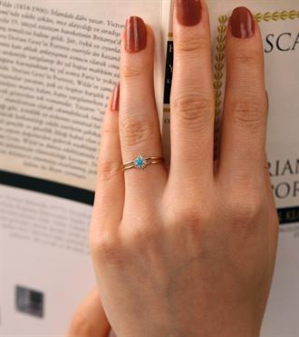 Firuzeli Güneş Yüzük