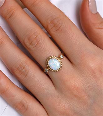 Taşlı Opal Vintage Yüzük