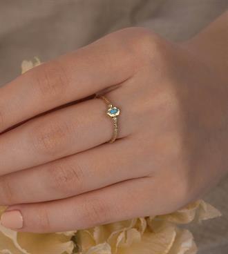 Firuze Bagetli Madalyon Yüzük