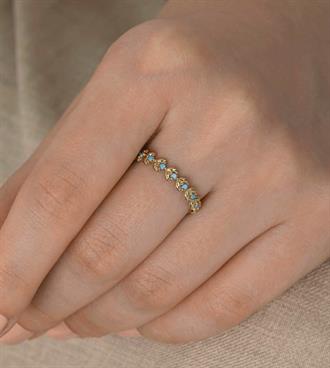 Firuze Sıralı Lale Yüzük