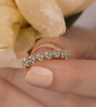 Firuze Sıralı Lale Yüzük