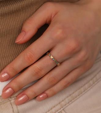 Firuze Taşlı Kalpli Yüzük