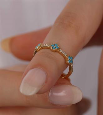 Firuzeli Yonca Tria Yüzük