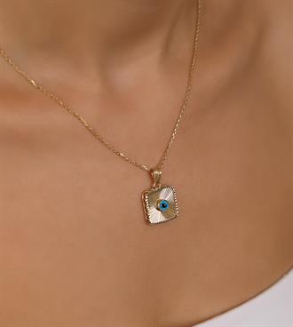 Gözlü Kare Form Kolye Ucu