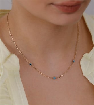 Gözlü Mini Ataç Kolye