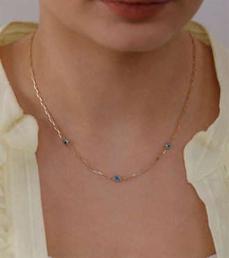 Gözlü Mini Ataç Kolye