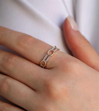 Halkalı Çift Line Yüzük