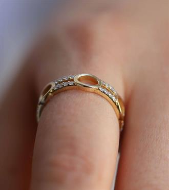 Halkalı Çift Line Yüzük