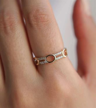 Halkalı Çift Line Yüzük