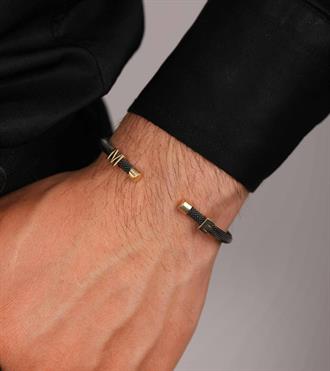 Harfli Hasır Kordon Erkek Bileklik