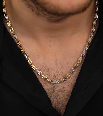 İki Renk Geçmeli Zincir Kolye