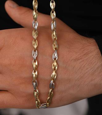 İki Renk Geçmeli Zincir Kolye