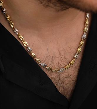 İki Renk Geçmeli Zincir Kolye