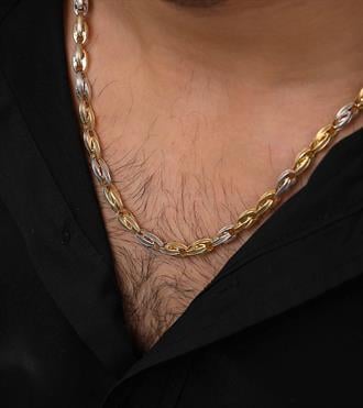 İki Renk Geçmeli Zincir Kolye