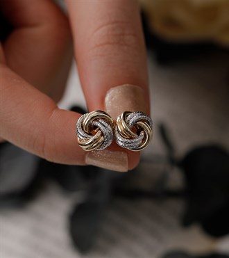 İki Renkli Düğüm Küpe