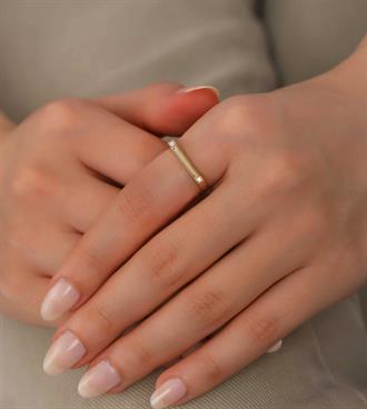 İki Taşlı Çizgi Yüzük