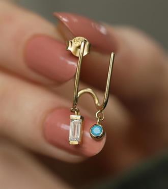 İkiz Baget Firuze Küpe