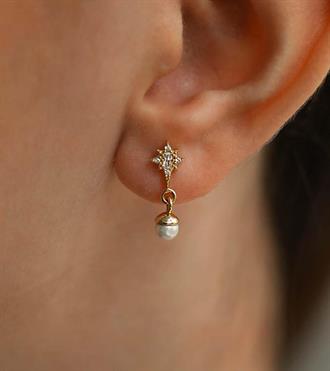 İncili Kar Tanesi Küpe