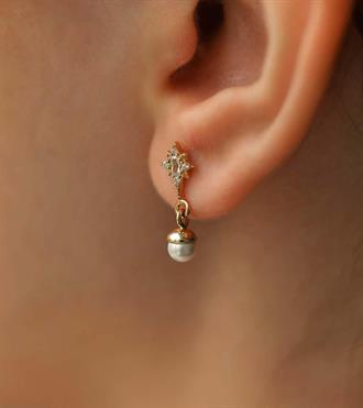 İncili Kar Tanesi Küpe