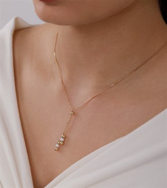 İnci Sarkıtlı Tasarım Kolye