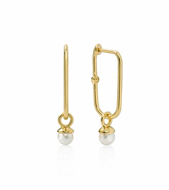 İncili Dikdörtgen Küpe