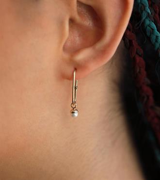 İncili Dikdörtgen Küpe