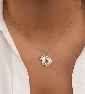 Yeşil Taşlı Göz Kolye