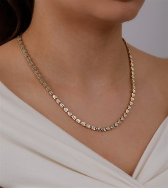 Kalemli Oval Altın Kolye