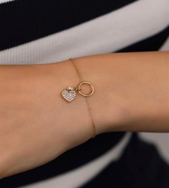 Kalp Sallantılı Halka Bileklik