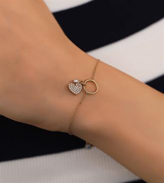 Kalp Sallantılı Halka Bileklik