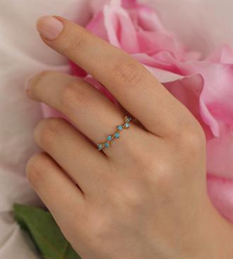 Karşılıklı Firuze Taşlı Yüzük