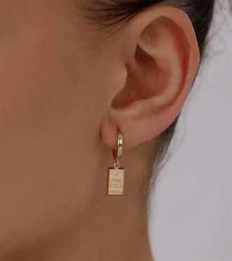 Külçe Sallantılı Halka Küpe