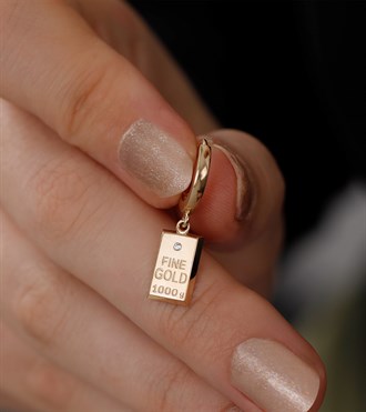 Külçe Sallantılı Halka Küpe