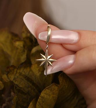 Kutup Yıldızı Sallantılı Küpe