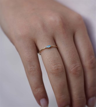 Mavi Mini Göz Yüzük