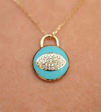 Mavi Mineli Göz Kolye