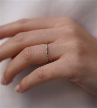 Mavi Taşlı Burgu Yüzük