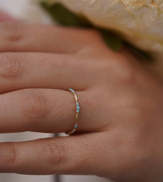 Mavi Taşlı Burgu Yüzük